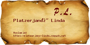 Platzerjanó Linda névjegykártya